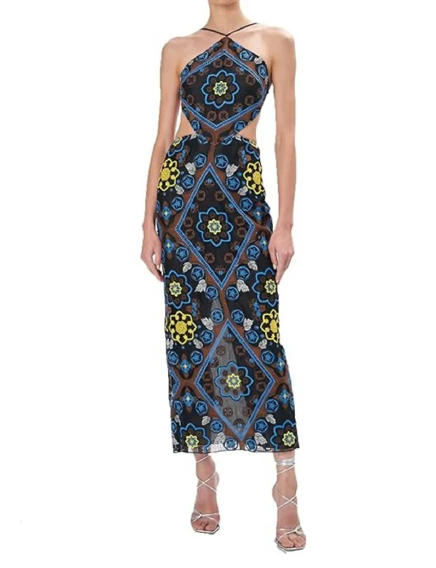 Sustainable Women's Apparel Mauve Dress In Blue Multi
