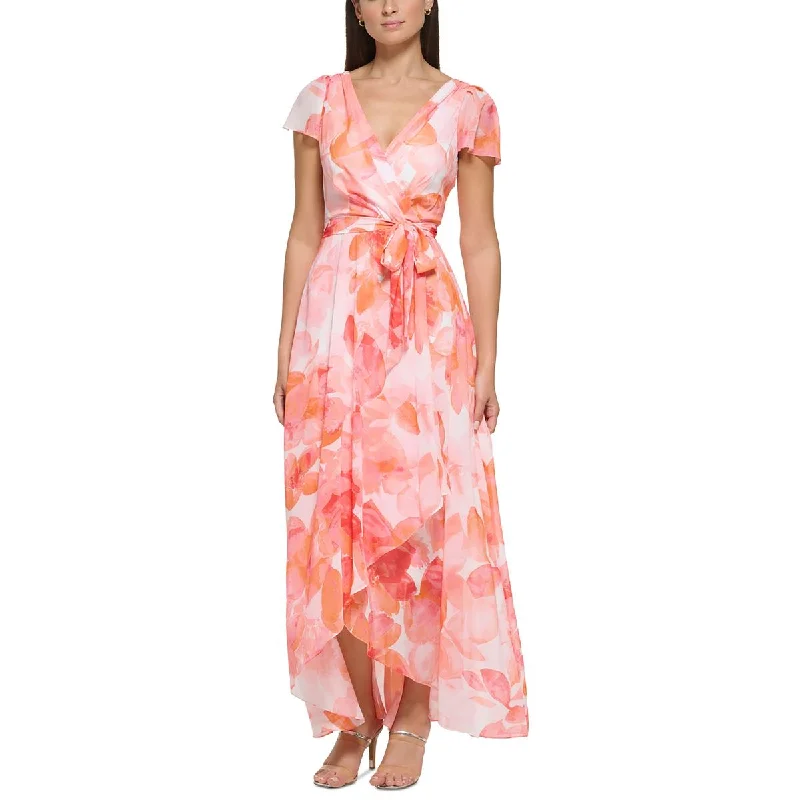 Exclusive Women's Fashion Collection DKNY Womens Floral Print Long Wrap Dress