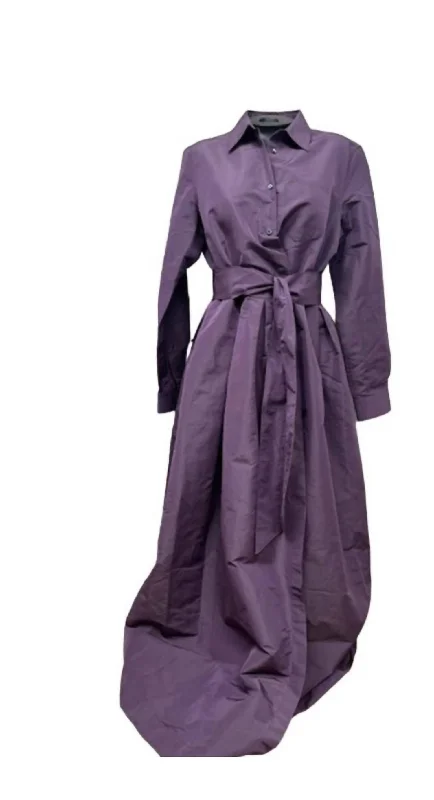 Redefining Women's Style Elanat B Techno Taffeta Dress In Plum