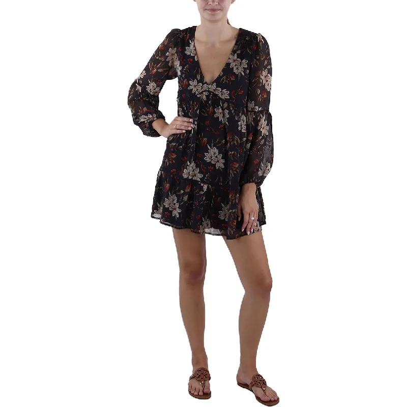 Clothing Store Trixxi Womens Mini Floral Print Babydoll Dress
