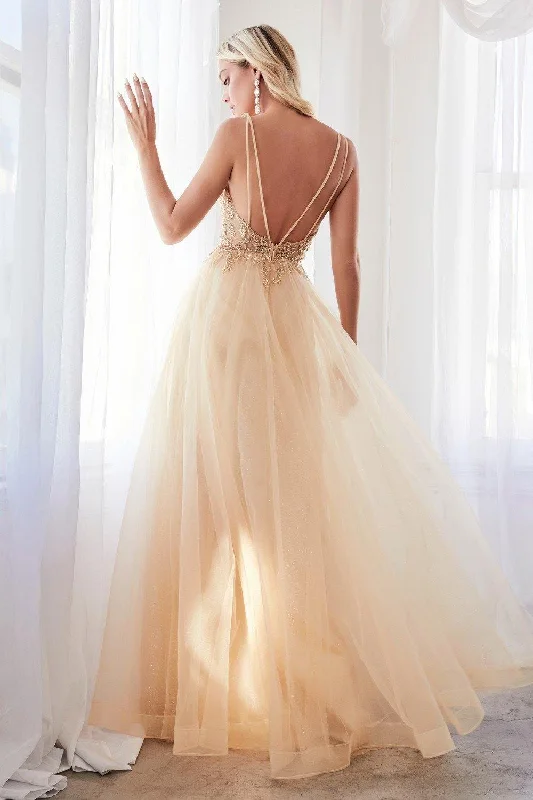 Women's Elegant Outfit Cinderella Divine CD0154 Long Formal Ball Gown Prom Dress Champagne Women's Elegant Outfit Cinderella Divine CD0154 Long Formal Ball Gown Prom Dress Champagne