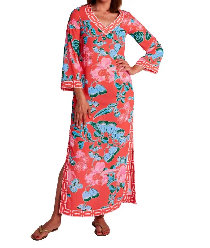 Clearance Event Peppin Caftan Cordelia Dress In Coral Multi