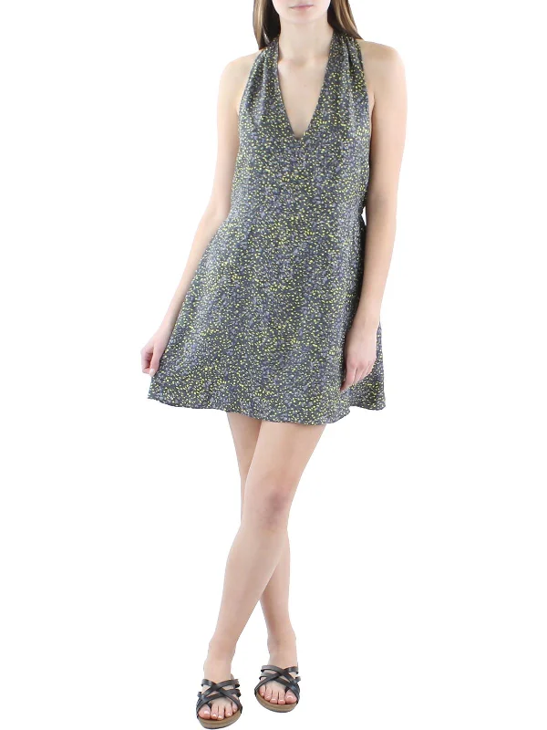 Break Fashion Norms Womens Open Back Abstract Dot Slip Dress