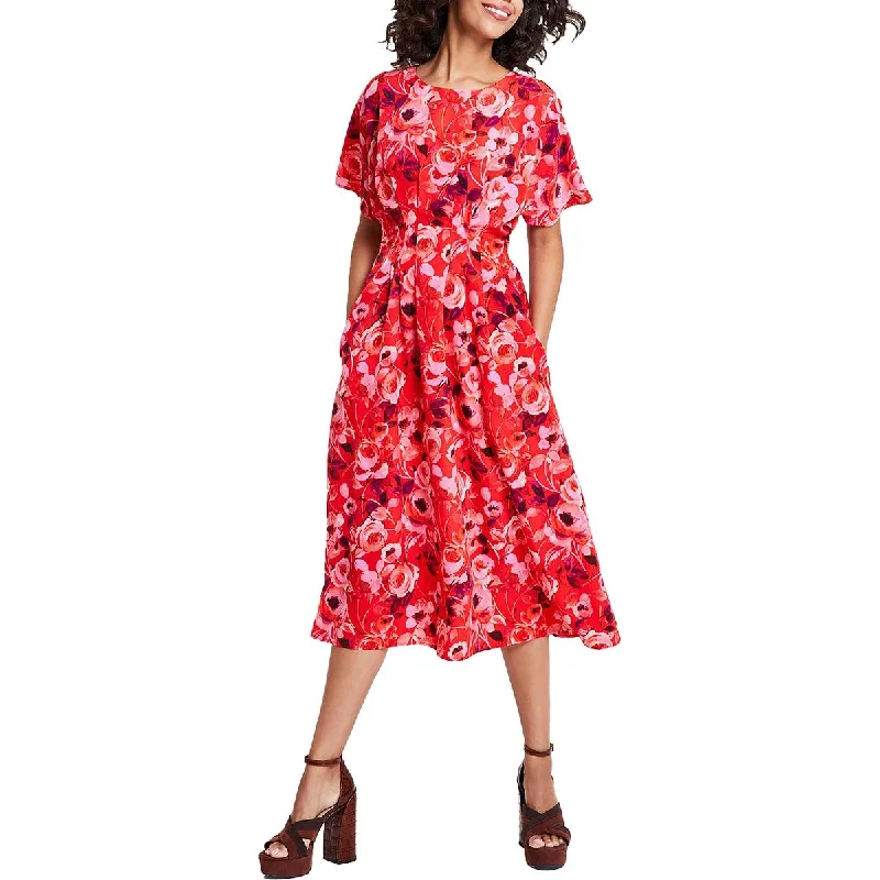 Women's Clothes for All-Day Comfort and Style Kensie Womens Floral Print  Midi Dress