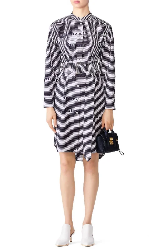 Limited Stock, Big Discounts Graphic Button Down Dress In Blue