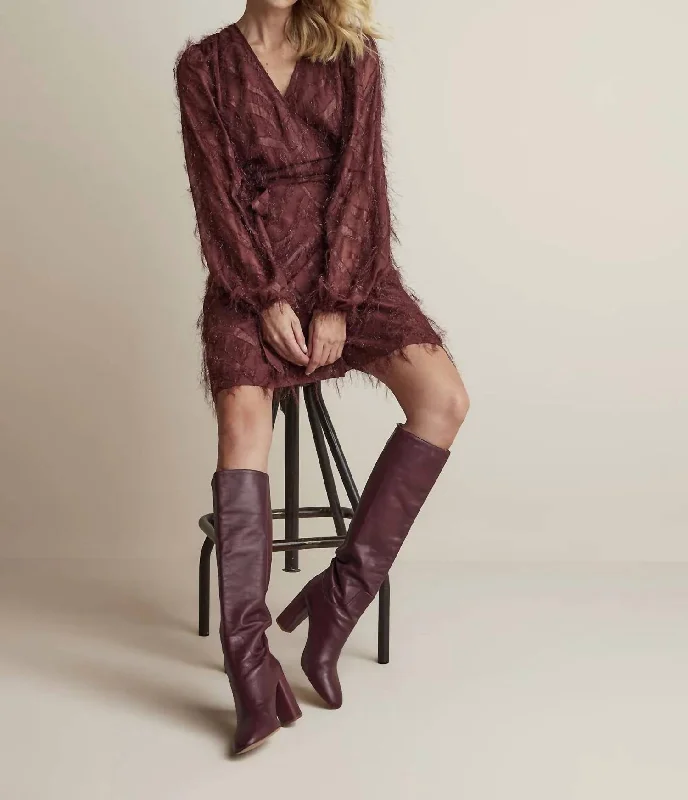 Classic Charm Fluffy Dress In Cherry