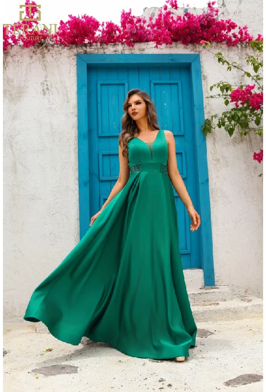 Women's Stylish Outdoor Outfit Terani Couture 251P4113 A Line Long Ball Gown Formal Prom Dress