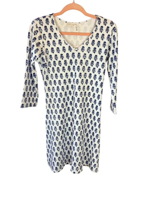 Trendy Pulse Lulu Dress In Block Print Navy