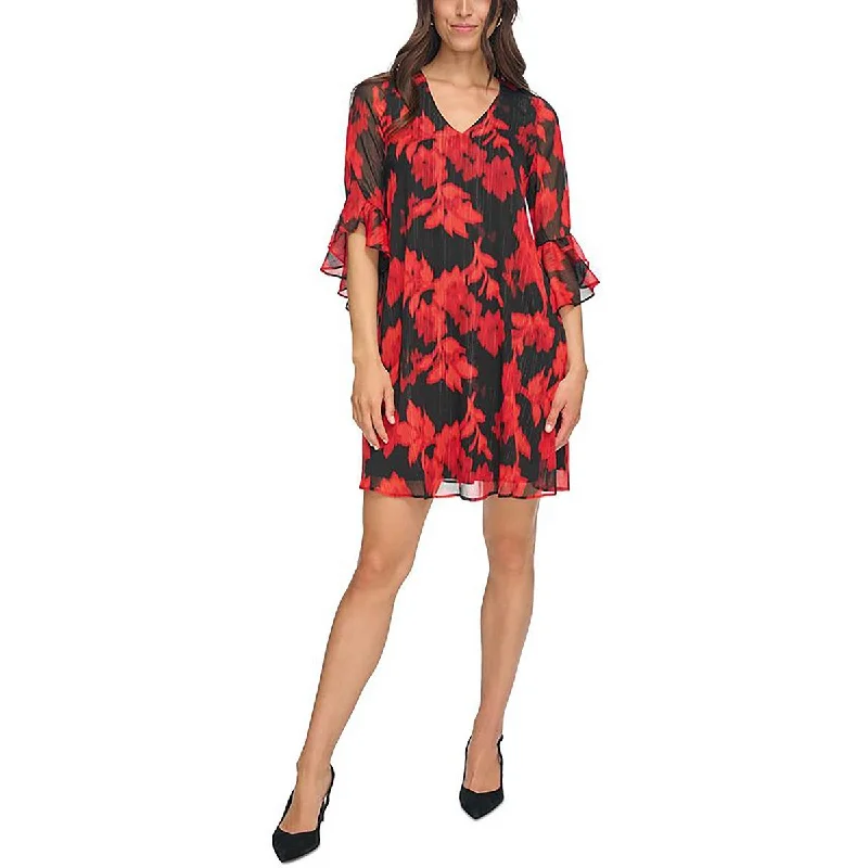 Classic Clothes For Women Calvin Klein Womens     Floral Mini Shift Dress