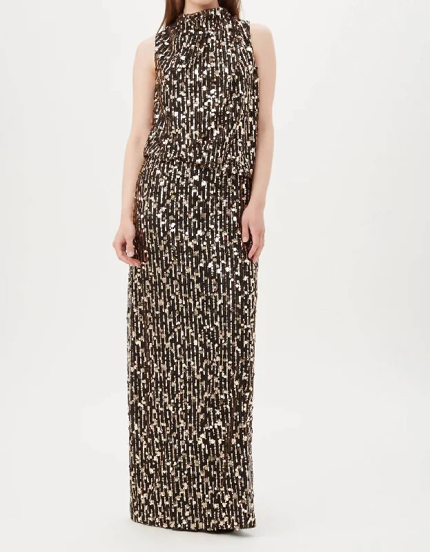 Stylish Women's Clothes for Work and Play Lenaya 2 Dress In Black & Gold