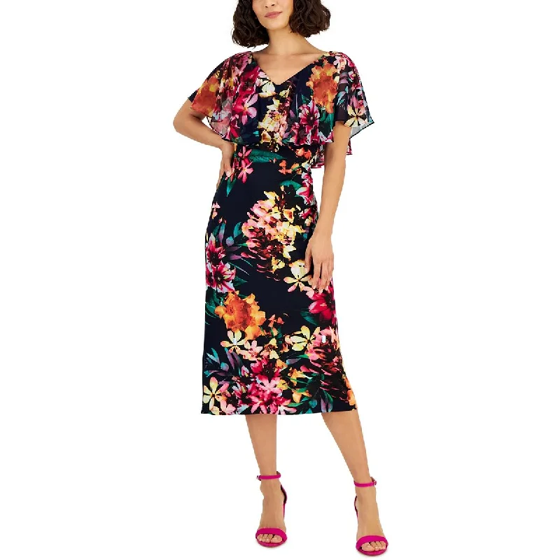 Stylish Outerwear Clothing For Women Connected Apparel Womens Petites Popover Floral Print Midi Dress Stylish Outerwear Clothing For Women Connected Apparel Womens Petites Popover Floral Print Midi Dress