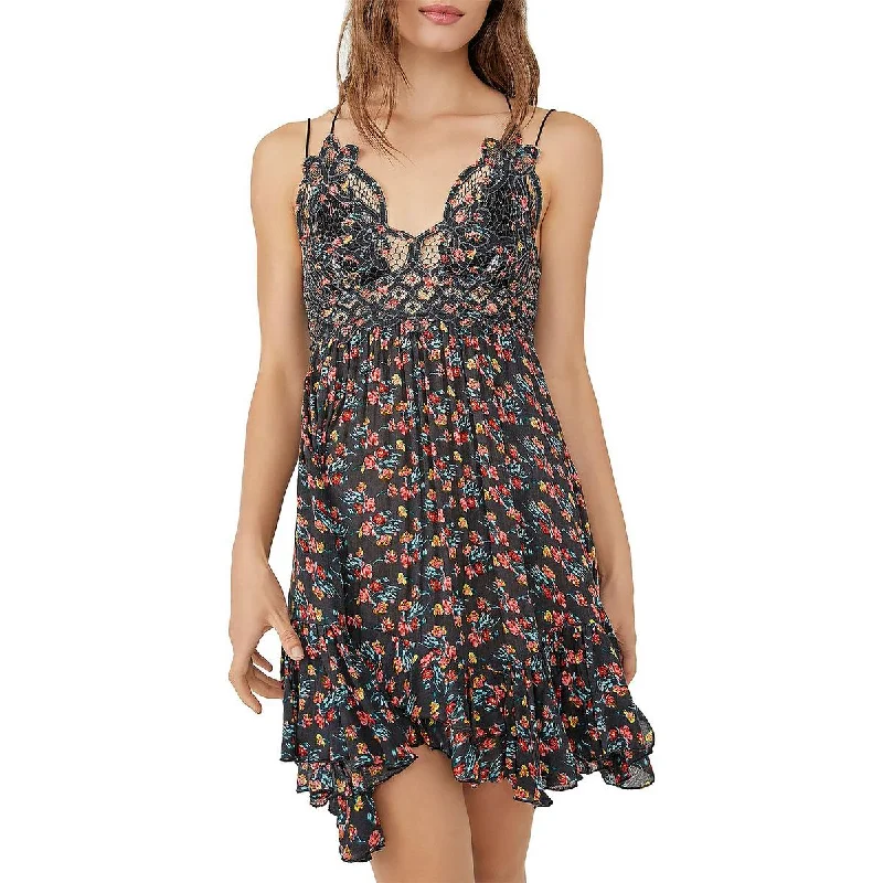 Women's Trendy Outfits Intimately Free People Womens Adella Floral Ruffled Mini Dress