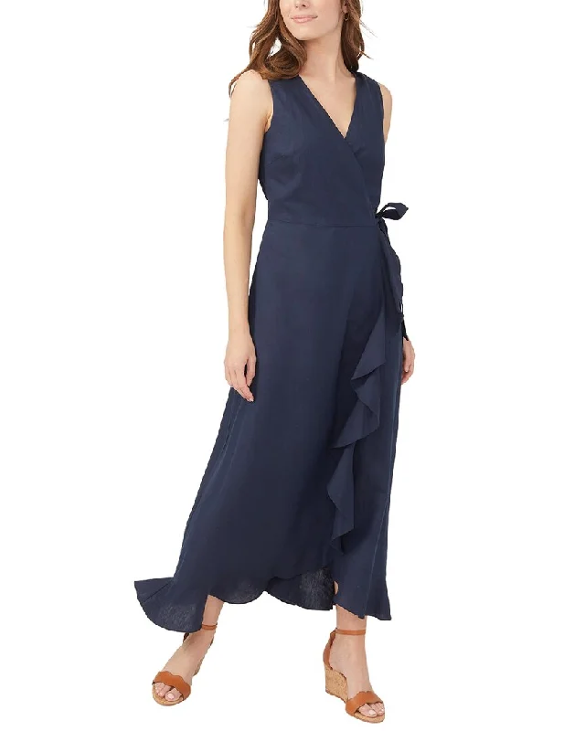 Women's Resort Attire J.McLaughlin Solid Cerise Linen-Blend Dress