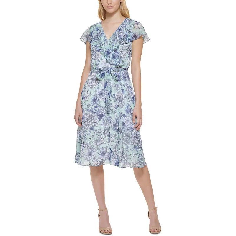 Trendy Boutique Online Tommy Hilfiger Womens Petites Chiffon Floral Fit & Flare Dress Trendy Boutique Online Tommy Hilfiger Womens Petites Chiffon Floral Fit & Flare Dress