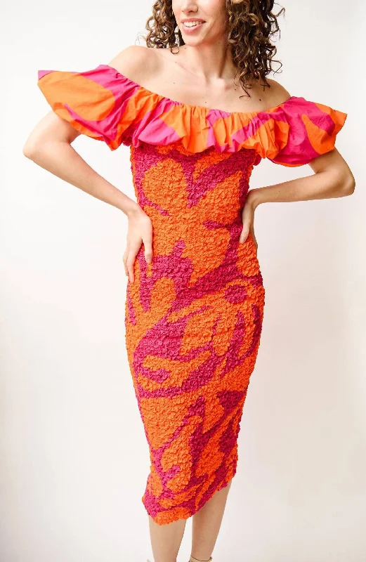 Feminine Elegance Ciana Dress In Orange