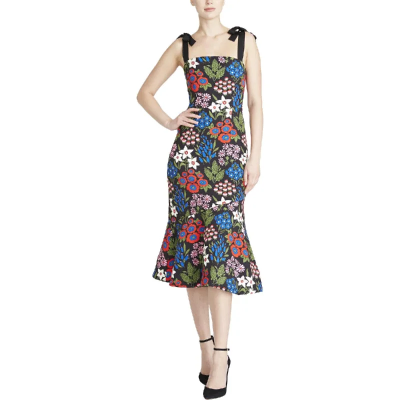 Trendy Women's Outfits for Casual Wear Amur Womens Below Knee Floral Print Midi Dress