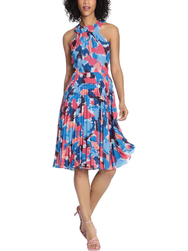 Limited-Time Sale – Grab It Before It'S Gone Womens Pleated Polyester Fit & Flare Dress
