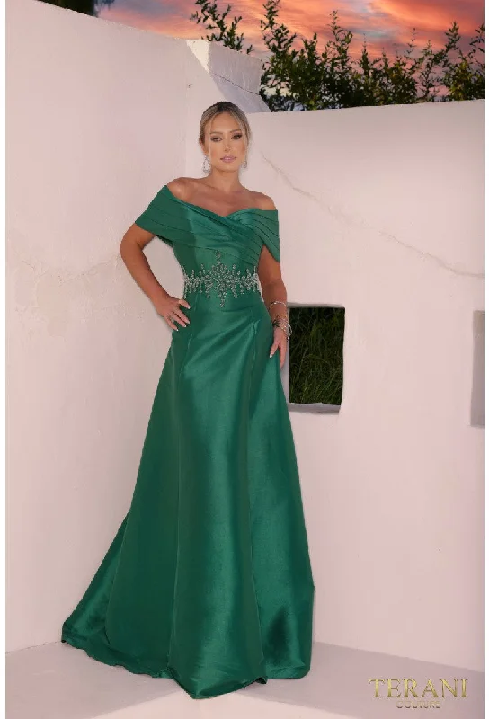 Affordable Women's Clothing Online Terani Couture 232M1511 Long Formal Pleated Ball Gown