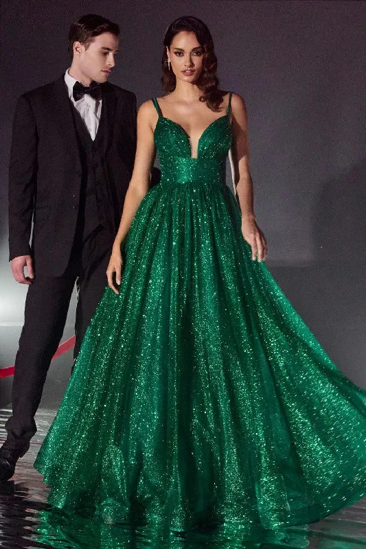Women's Fashion Clothing Cinderella Divine 996 Long Layered Glittered Ball Gown Emerald Women's Fashion Clothing Cinderella Divine 996 Long Layered Glittered Ball Gown Emerald