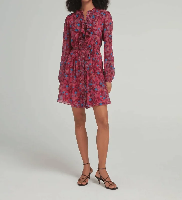 Wardrobe Essentials Tilly Ruffle-C Dress In Magenta