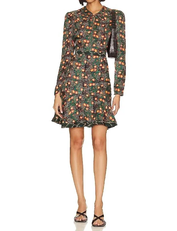 Limited Time Deal Claudia Dress In Akina Onyx/koyo