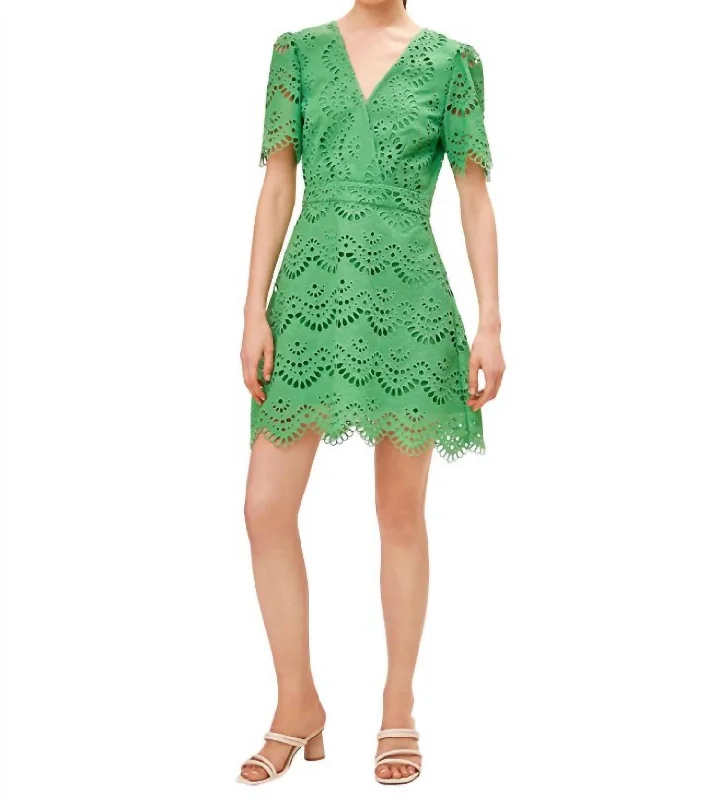 Score Big On Glamorous Red - Carpet Styles Chirel Dress In Green