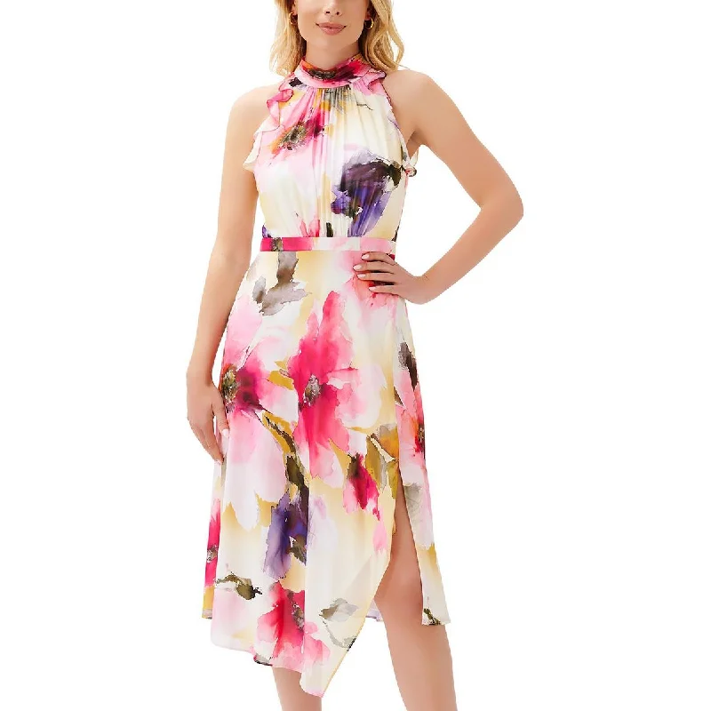 Timeless Women's Fashion Styles Adrianna Papell Womens Floral Print Mid Calf Halter Dress Timeless Women's Fashion Styles Adrianna Papell Womens Floral Print Mid Calf Halter Dress
