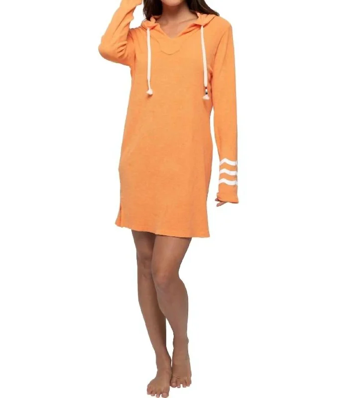 Vintage-Inspired Style Offers Loop Terry Tunic Dress In Guava