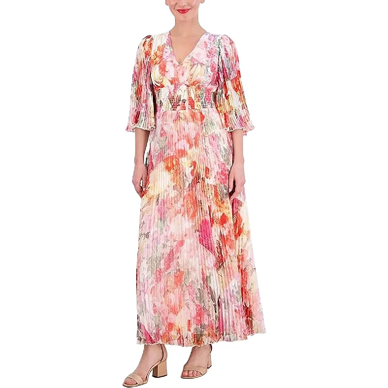 Affordable Women's Attire Vince Camuto Womens Chiffon Floral Maxi Dress