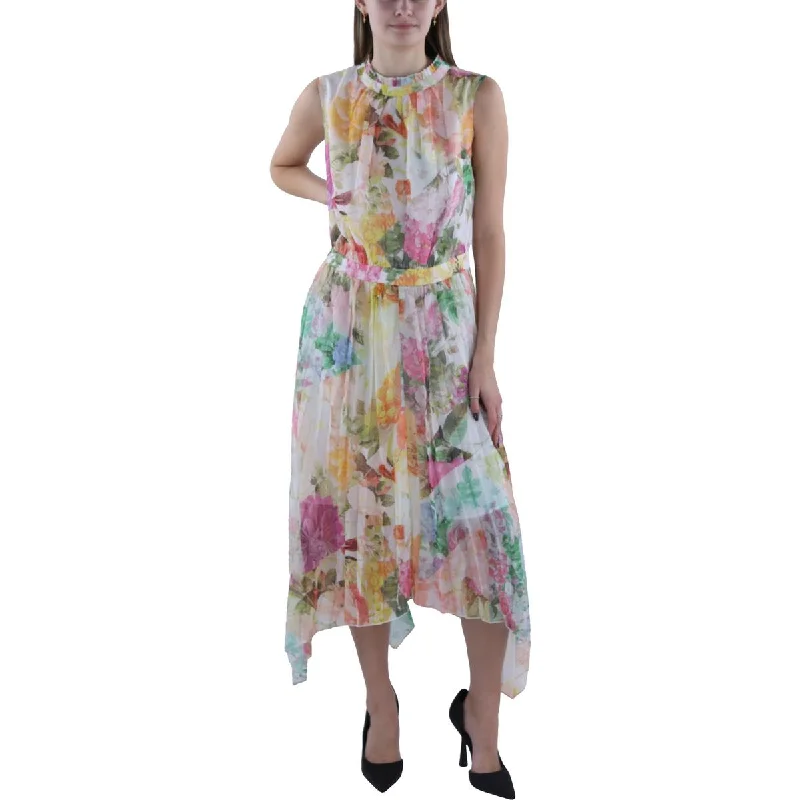 Women's Apparel And Garments Vince Camuto Womens Plus Floral Pleated Midi Dress