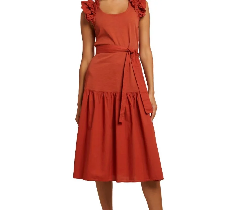 Seasonal Sale Everleigh Frilly Dress In Cayenne
