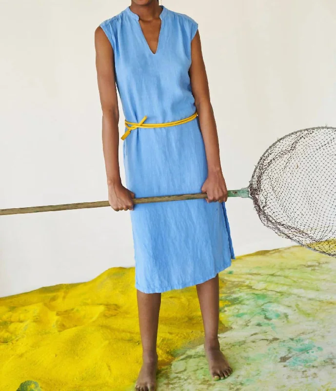 Bundle Offer Linen Dress In Periwinkle