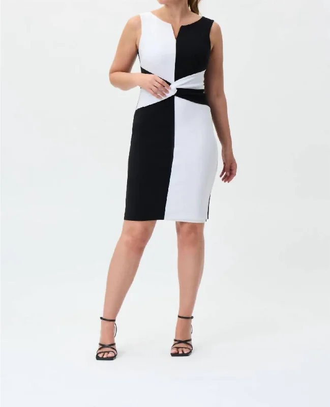 Save Big Black Vanilla Colorblock Dress In Black/vanilla