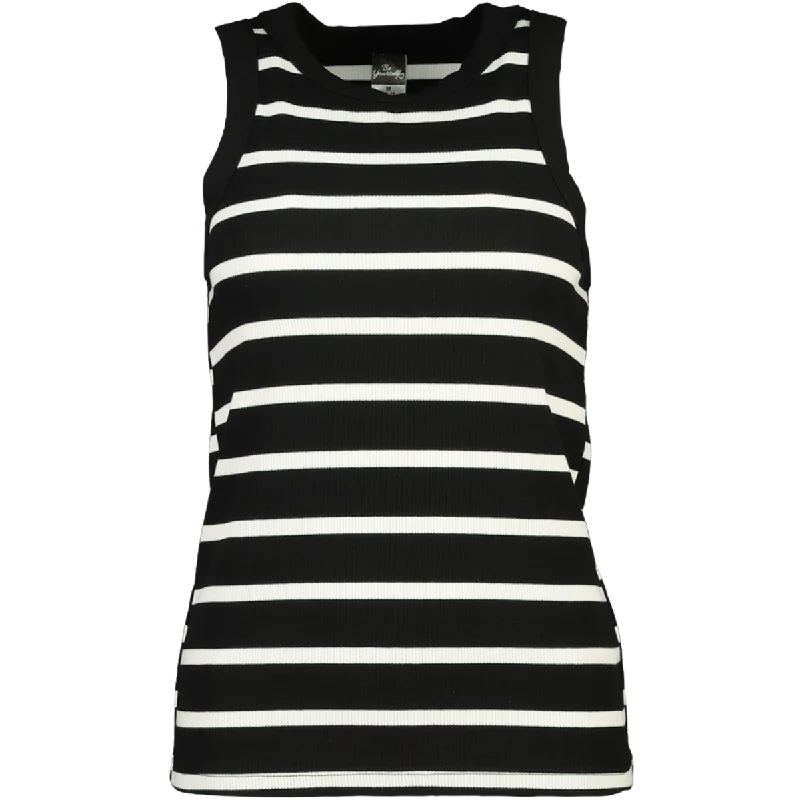 Women's Clothes And Apparel Black And White Stripe Vest