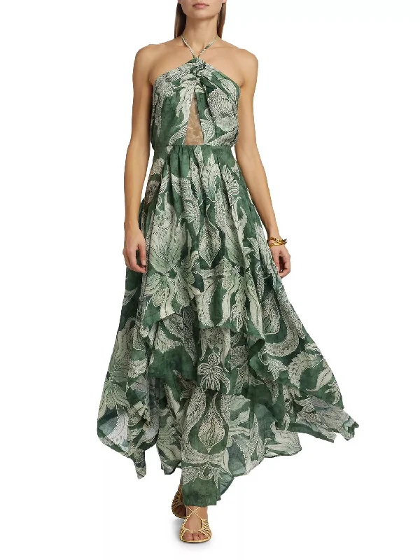 Sustainable Fashion Extravaganza Lulu Dress In Green Marmol
