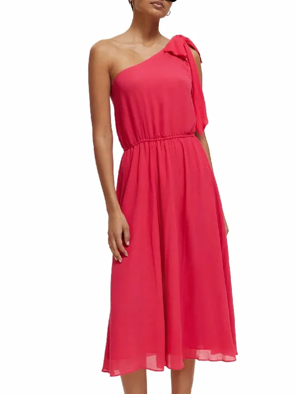 Women's Luxury Attire Pop Dress In Pop Pink