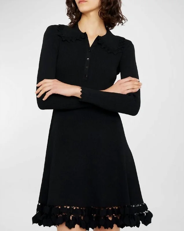 Graceful Drape Cybill Dress In Noir