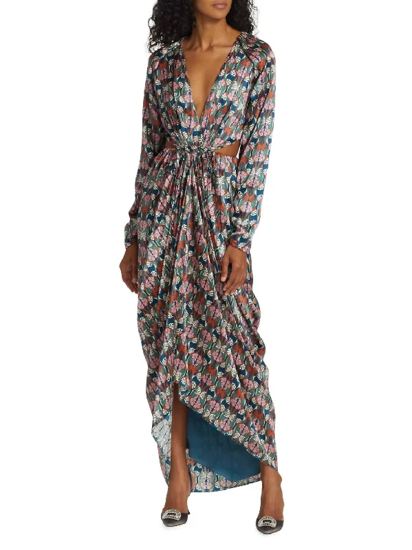 Chic Style, Always In Vogue Nina Dress In Blue/pink