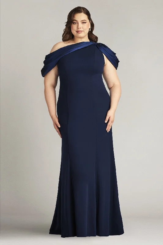 Luxury Women's Fashion Tadashi Shoji CY22037LQ Long Plus Size Formal Fitted Evening Gown