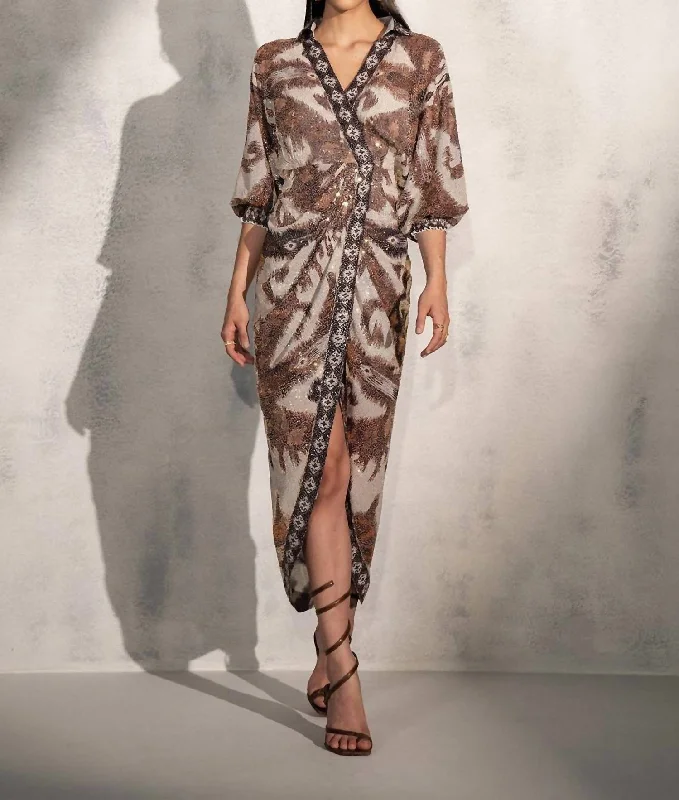 Trendy New Clothes Stormi Dress In Brown Sequin