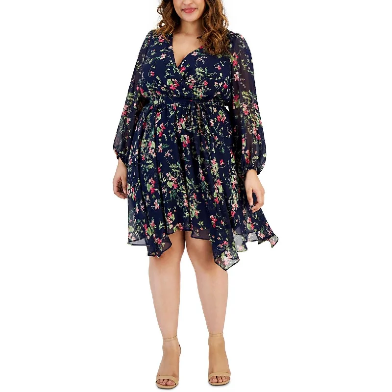 Casual Clothes For Women Taylor Womens Plus Floral Chiffon Wrap Dress