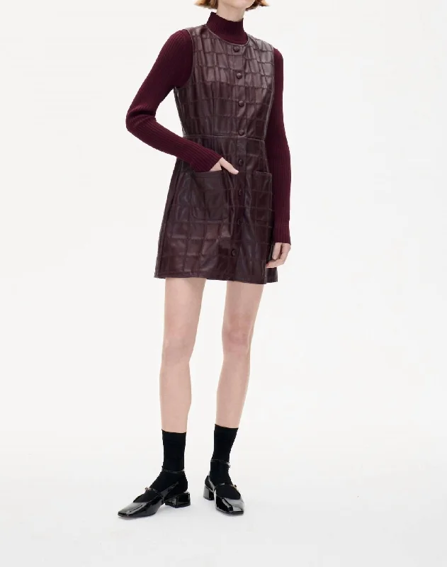 Women's Transitional Clothes Anavi Dress In Darkest Burgundy