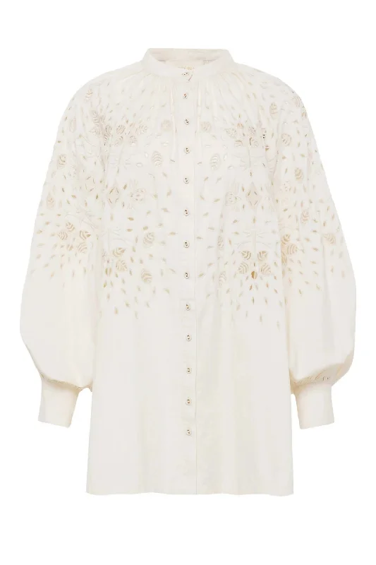 Cutting Edge Fashion Women's Augustina Tunic Dress In Gardenia