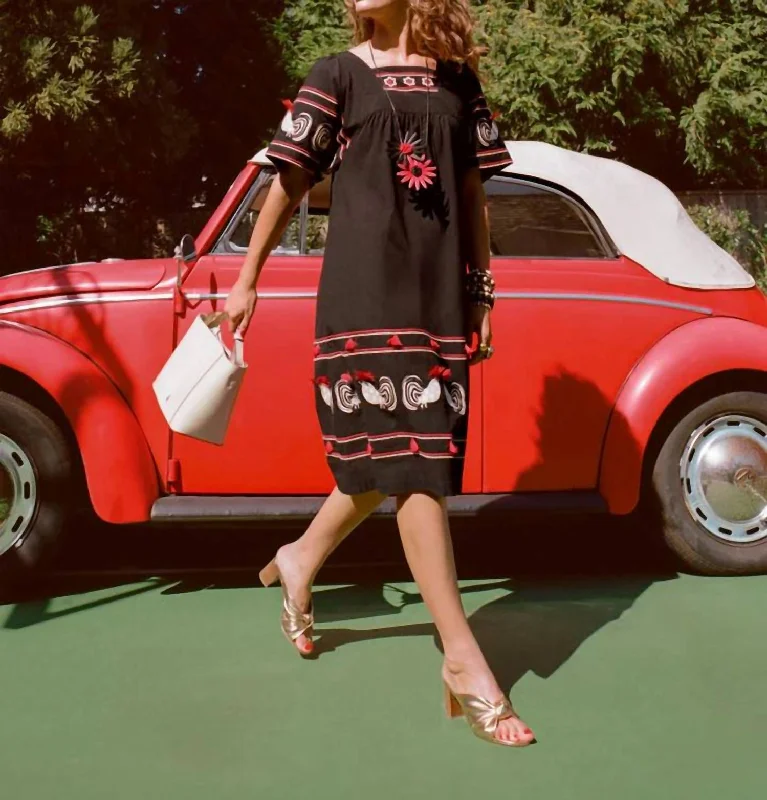 Boutique Styles Picnic Dress In Cheeky Chick Black