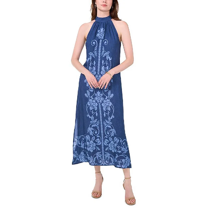 Versatile Women's Clothing for All Occasions MSK Womens Floral Print Tie-Back Halter Dress