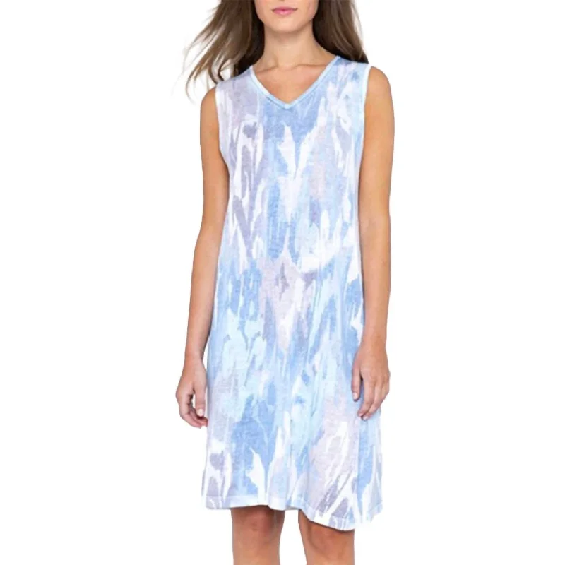 Timeless Elegance Redefined Ikat Dress In Stormy Multi