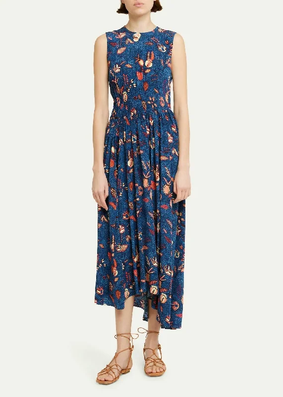 Trendy Street Style Luca Dress In Blue Dahlia