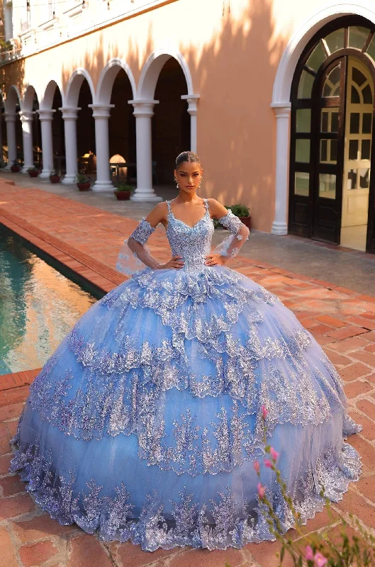 Women's Evening Wear Amarra 54300 Long Quinceanera Dress Detachable Sleeves Ball Gown Women's Evening Wear Amarra 54300 Long Quinceanera Dress Detachable Sleeves Ball Gown