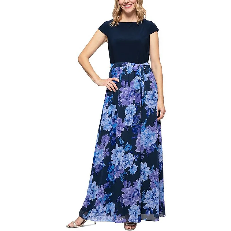 Women's Apparel SLNY Womens Mixed Media Floral Maxi Dress