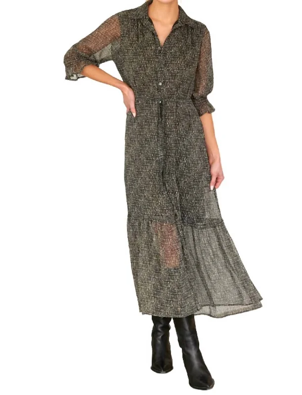 Fashion Forward Outfits Sienna Dress In Black Pixel Chiffon